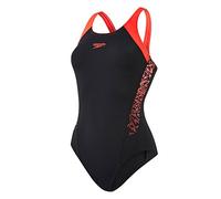 Speedo Damen Swimwear Boom Splice Muscleback, Black/Lava Red, 34, 8-10821B346