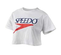 Speedo Damen T-Shirt Kurzarm Rundhals Vintage Crop, Damen, Crop Top, T-Shirt Short Sleeve Crew Neck Vintage Crop, Weiß, X-Small