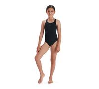 Speedo Mädchen Badeanzug ECO Endurance+ Medalist – Chlorbeständig, Recyclingmaterial – Schwarz 13–14