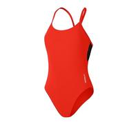 Speedo Einfarbiger Racerback Badeanzug Fitnessschwimmen Weiches Hautgefühl Stilvolles Design für Damen, Drachenfeuer, XXS