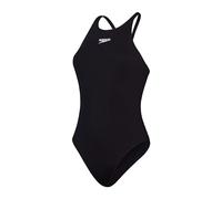 Speedo Endurance+ Badeanzug mit V-Rückenausschnitt Athletische Passform Fitnessschwimmen für Damen, Schwarz, 40