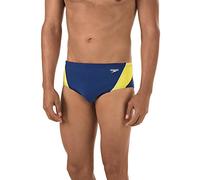Speedo Endurance+ Launch Splice Badehose für Herren, Herren, Badeanzug, Launch Splice Brief Endurance+, Marineblau/Gold, 22