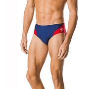 Speedo Endurance+ Launch Splice Badehose für Herren, Herren, Badeanzug, Spark Splice Brief, Marineblau/Rot, 24