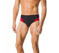 Speedo Endurance+ Launch Splice Badehose für Herren, Herren, Badeanzug, Spark Splice Brief, Schwarz/Rot Funken, 30
