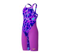 Speedo Fastskin Junior Endurance+ Max Badeanzug mit offenem Rücken, Kniehaut, für Mädchen, Cave Current/Neon Jelly, Cave Current/Neon Jelly, 11-12 Jahre