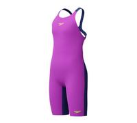 Speedo Fastskin Junior Endurance+ Max Badeanzug mit offenem Rücken, Kniehaut, Neongelb/Noble Navy, Neon Jelly/Noble Navy, 15-16 Jahre
