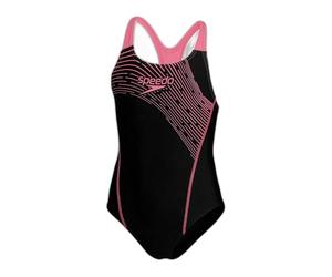 Speedo Girls Medley Logo Medalist Pink - Sportiver komfortabler Mädchen Badeanzug, Größe 176 - Farbe Black - Pink