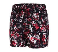 Speedo Glitchamp Allover 13 Zoll WS Badeanzug für Kinder XS schwarz/Lava-rot/weiß