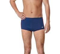 Speedo Herren Badeanzug Square Leg Poly Mesh Trainingsanzug, Herren, Badeanzug, Poly Mesh Square Leg Swimsuit, Marineblau/rot, 32