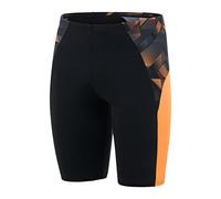 Speedo Herren Eco Endurance+ Splice II Badehose, Schwarz/Papaya Punch/USA Anthrazit, 2