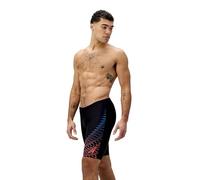 Speedo Herren Gala Lagenschwimmhose mit Logo | Schwimmtraining | Hochentwickeltes Material | Sportliches Design Schwimmbekleidung, Schwarz/Neon Coral, 30