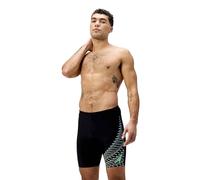 Badehose SPEEDO "GALA LOGO JAM AM", Herren, Gr. 8L, N-Gr, schwarz (schwarz, alfalf), Obermaterial: 80% Nylon, 20% Elasthan, Badehosen, schnell trocknent (33368656-8) schwarz, alfalf