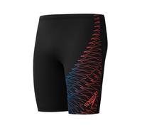 Speedo Herren Gala Lagenschwimmhose mit Logo | Schwimmtraining | Hochentwickeltes Material | Sportliches Design Schwimmbekleidung, Schwarz/Neon Coral, 38