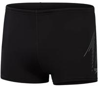 Speedo Herren Hyperboom Placement Aquashort | Schwimmtraining | Fitness | Chlorbeständig Schwimmbekleidung, Schwarz/Grau, 32/9