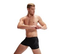Speedo Herren Hyperboom Placement Aquashort | Schwimmtraining | Fitness | Chlorbeständig Schwimmbekleidung, Schwarz/Grau, 38/15