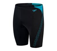 Speedo Herren Hyperboom Splice Jammer Schwimmhose | Schnelltrocknend | Training | Fitness | Chlorbeständig Schwimmbekleidung, Schwarz/Bolt, 26