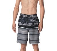 Speedo Herren Knielang Boardshort Bondi gestreift Badehose, 50,8 cm Oasis anthrazit, Medium
