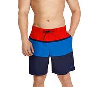 Speedo Herren mittellang Redondo Stripe Badehose, Rot/Peacoat Block, Large