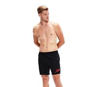 Speedo Herren Sport Logo 16" Wassershort, Schwarz/Fed Rot, XS