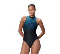 Speedo Hydrasuit Damen-Badeanzug, bedruckt, Anthrazit, anthrazit, 66