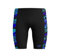Speedo Hyperboom Jammer Badehose für Herren chlorbeständig, Farbe:Schwarz-Blau, Größe:8