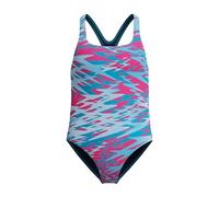 Speedo Hyperboom Print Medalist One Piece Schwimmanzug für Mädchen, Blau, 4