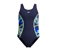 Speedo One Piece Badeanzug Hyperboom Splice Muscleback für Mädchen Marineblau Größe 16