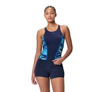 Speedo Hyperboom Splice Schwimm Tankini für Damen, Navy Blau, 38