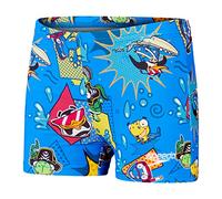 Speedo Jungen Allover Aquashorts zum Schwimmen Lernen | Schwimmhose | Bequeme Passform | Schnelltrocknend Schwimmbekleidung, Bondi/Canary/Cherry Pink, 6-9M