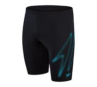Speedo Jungen Hyper Boom Placement II Badehose, Schwarz/Bolt, 7-8 Jahre