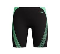 Speedo Jungen Hyperboom Splice Schwimmhose | Chlorbeständig | Schnelltrocknend | Stretchmaterial | Bequeme Passform Schwimmbekleidung, Schwarz/Alfalfa Green, 13-14