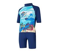 Speedo Jungen Schwimmen lernen Sonnenschutz Oberteil & Shorts | Jungen | Urlaubsbekleidung | UV-Schutz Schwimmbekleidung, Harmonyblu/Bondi/Becahblu/Wht, 2YRS