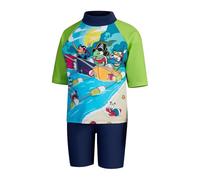 Speedo Jungen Schwimmen Lernen Sonnenschutz Oberteil & Shorts | Jungen | Urlaubsbekleidung | UV-Schutz Schwimmbekleidung, Harmony Blue/Green Lizard, 4YRS