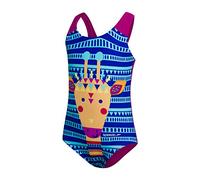 Speedo Junglegina Digital Applique Swimsuit Badeanzug für Mädchen, Mädchen, Trainingsanzug, 8-10412D816, Diva-marinblau, blau, Mango, golden, Glut, Risiko löschen, 6/9 Meses