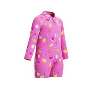 Speedo Long Sleeve Print Zipped One Piece Schwimmanzug für Unisex Kinder, Rosa, 3-6 Jahre