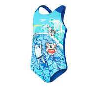 Speedo Mädchen Digital Printed Badeanzug, Azurblau/Gelb/Türkis/Kobalt, 6-9 M