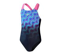Speedo Mädchen Girls Digital Placement Splashback Badeanzug, Marineblau/Rose Violet/Blau Flame/Hellgelb/Lapisblau, 5-6 Jahre