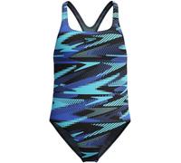 Speedo Hyperboom Allover Medalist Swimsuit |Quick Drying | Fitness | Chlorine Resistant Badeanzug für Mädchen, Cobalt Pop, 7 Years-8 Years