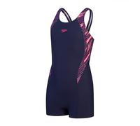 Speedo Mädchen Hyperboom Splice Legsuit | Chlorbeständig | Schnell trocknend | Stretchmaterial | Bequeme Passform | Einteiler Schwimmbekleidung, True Navy/Electric Pink, 5-6