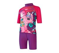 Speedo Mädchen Learn to Swim Sun Protection Top & Short Rash Guard Set, Magic Sangria/Cherry Rosa/Sweet Taro, 3 Jahre