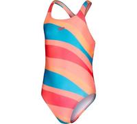 Speedo Mädchen Printed Medalist Badeanzug, Soft Coral/Nectarine/Aquarium/Blush, 15-16 Jahre