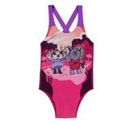 Speedo Mädchen Schwimmen Lernen Crossback Badeanzug mit Motiven | Chlorbeständig | Recyclingmaterial | Dehnbares Material Schwimmbekleidung, Cherry Pink/Cupid Coral/Sweet Taro, 6YRS