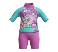 Speedo Mädchen Schwimmen Lernen Sonnenschutz Oberteil & Shorts | Mädchen | Urlaubsbekleidung | UV-Schutz Schwimmbekleidung, Neon Violet, 3YRS