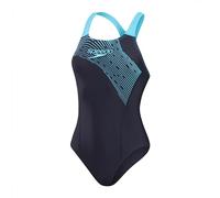 Speedo Medley Logo Medalist Damen Badeanzug, True Navy/Picton Blue, 42
