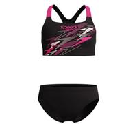 Speedo Medley Logo Racerback Bikini Schwarz 11-12 Years Mädchen