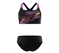 Speedo Medley Logo Racerback Two Piece Damen Bustier, schwarz 164