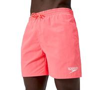 Speedo Men's 16" Watershort Swiming Trunks| Quick Dry | Comfortable Fit | Clasic Style | Drawstring Waist, Black/Neon Coral, XS