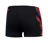 Speedo Mens Tech Panel Aquashort Black, Siren RED, USA Charco - 8