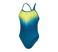 speedo Placement Digi Turnback Schwimmanzug Damen petrol/gelb