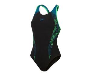 Speedo Placement Laneback Damen Schwimmanzug, schwarz 36